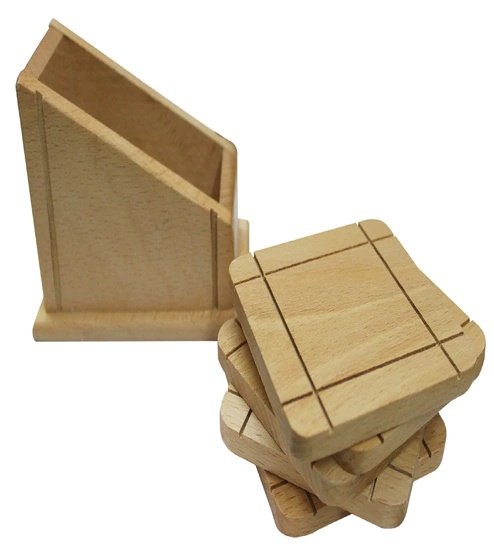 India Desire : Buy Immense Wooden Tea Coaster Set (5 Coasters + Holder) At Rs 99 From Pepperfry [MRP Rs 600] Free Shipping